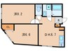 ラシクラス王子 2DKの間取り