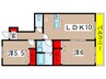 ルミエール平田 2LDKの間取り