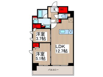 間取図 グランカーサ三ノ輪Ⅴ