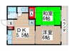 東宮前ハイツ 2DKの間取り