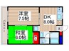 ケーズガーデンふじみ野 2DKの間取り