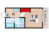 B・キャッスル扇大橋 1Kの間取り