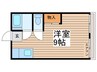 錦マンション 1Rの間取り