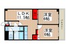 第一大幸ビル 2LDKの間取り