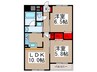 ﾍﾞﾘﾃｰｼﾞ川口並木（602） 2LDKの間取り