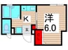 パークサイド千住 1Kの間取り
