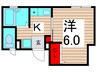 パークサイド千住 1Kの間取り