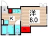 パークサイド千住 1Kの間取り