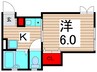 パークサイド千住 1Kの間取り