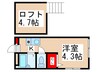 イ－ストフラット国立 1Kの間取り