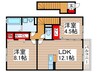 アモールⅡＣ棟 2LDKの間取り