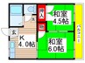石原ハイツ 2Kの間取り