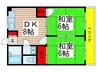 タケミハイツ 2DKの間取り