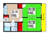 タケミハイツ 2DKの間取り