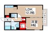 プランドール清水 1LDKの間取り