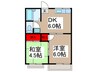 フォ－ブル日高 2DKの間取り