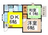 クレセント中丸 2DKの間取り