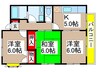 グリーンハイツノセ２ 3Kの間取り
