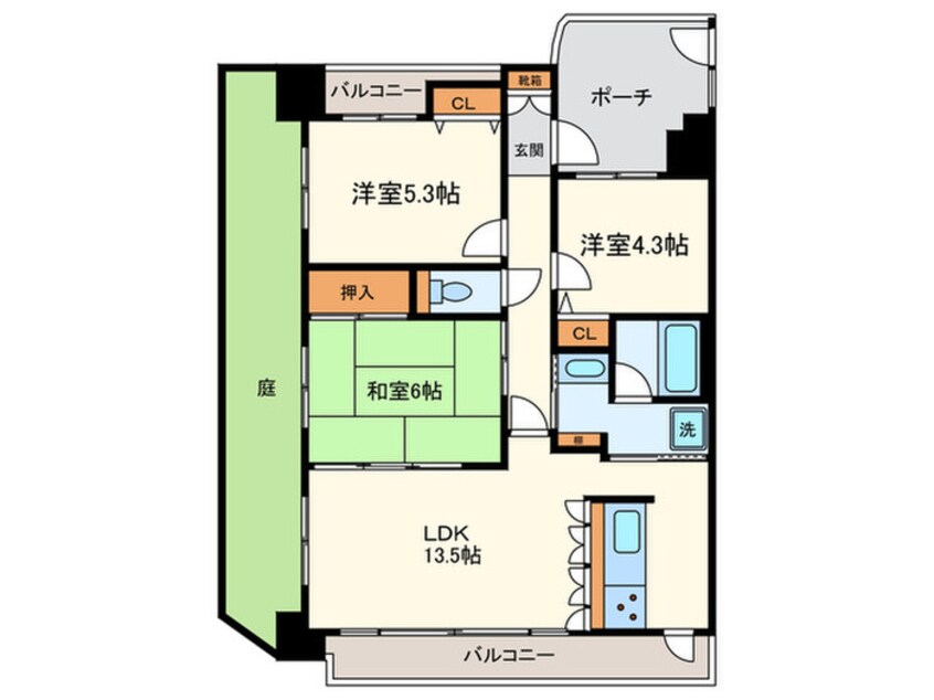 間取図 グランイーグル西蒲田Ⅱ（101）