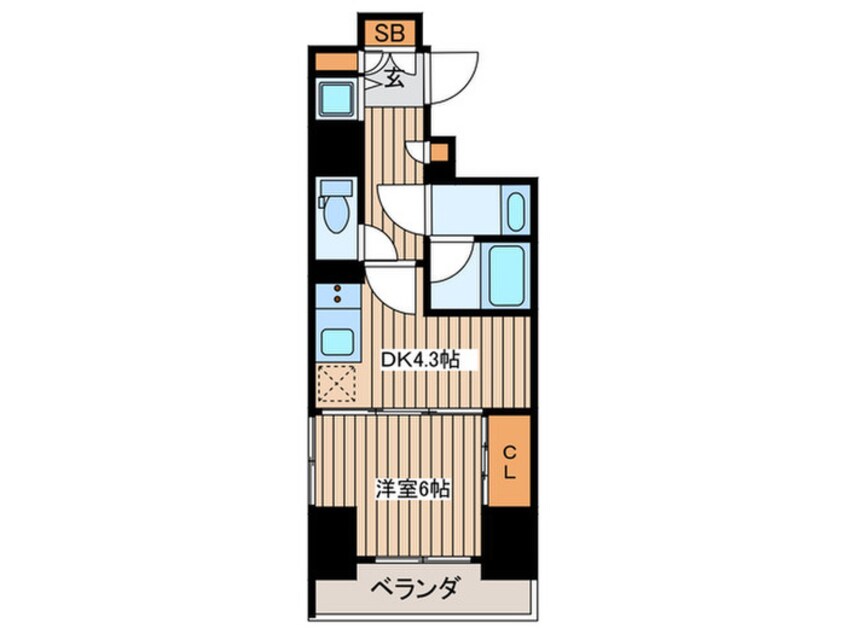 間取図 ﾚｶﾞﾛ新御徒町ｽﾃｰｼｮﾝﾊﾟﾚｽ(1102)