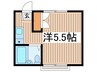コリーヌ 1Rの間取り