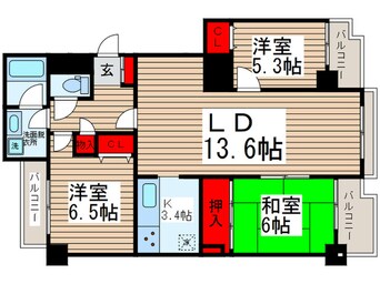 間取図 コスモ柏　2