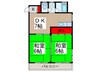 荻野マンション 2DKの間取り
