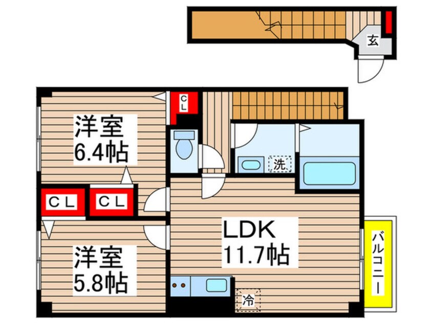 間取図 ベルフレ－ズ