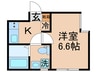 オーロ金町 1Kの間取り
