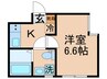 オーロ金町 1Kの間取り