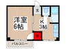ハイツクレド－ル 1Kの間取り