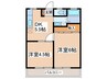 サンハイツC棟 2DKの間取り