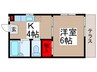 ハイツ・エバ－グリ－ンⅠ 1Kの間取り