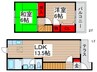 ベル２１六高台参番館 2LDKの間取り