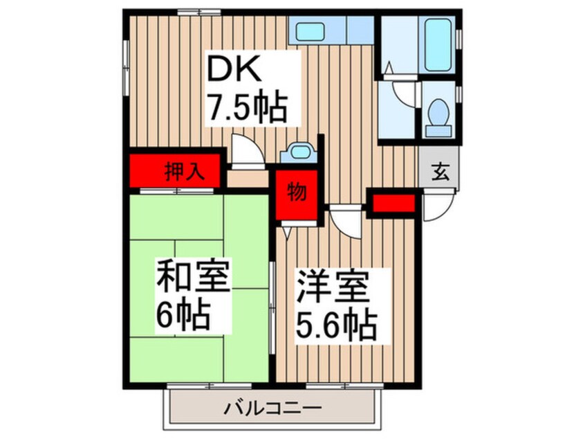 間取図 フラワ－ハイツ竹の塚