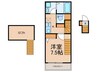 フェンガリ西台 1Kの間取り
