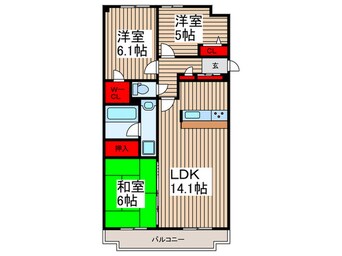 間取図 レクセルガーデン朝霞（407）