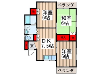 間取図 フラワ－コ－ポNo5