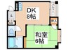 グリ－ンＳⅡ 1DKの間取り