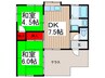 第三桜ヶ丘ハウス 2DKの間取り