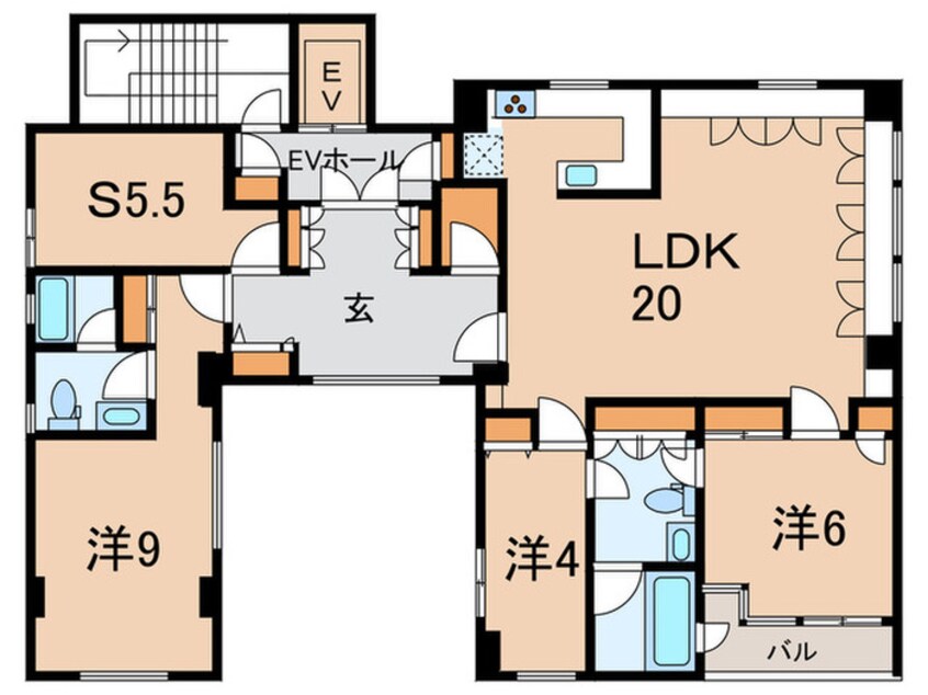 間取図 ルクレ日本橋蛎殻町(701)