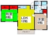 ハ－モニ－北浦和 2LDKの間取り