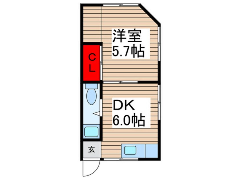 間取図 Ｐ－ＤＥ北小岩