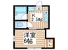 第１０高久ハイツ 1Kの間取り