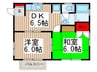プランド－ル 2DKの間取り