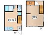 松栄荘（西） 1DKの間取り