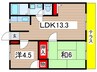 サニ－ヒルＣ棟 2LDKの間取り