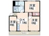 グリーンヒル藤が丘A棟 3DKの間取り