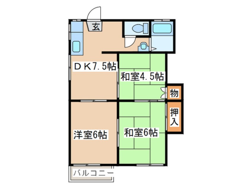 間取図 コ－ポいけのうえ