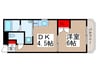ウィンベルデュエット松戸 1DKの間取り